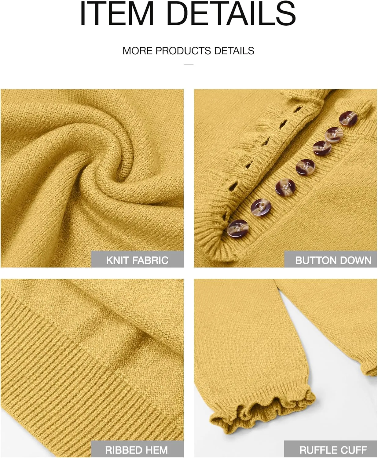 BTFBM Womens Sweaters Fall Winter Clothes 2025 Long Sleeve Button Down Ruffle Crew Neck Casual Knitted Pullover Tops