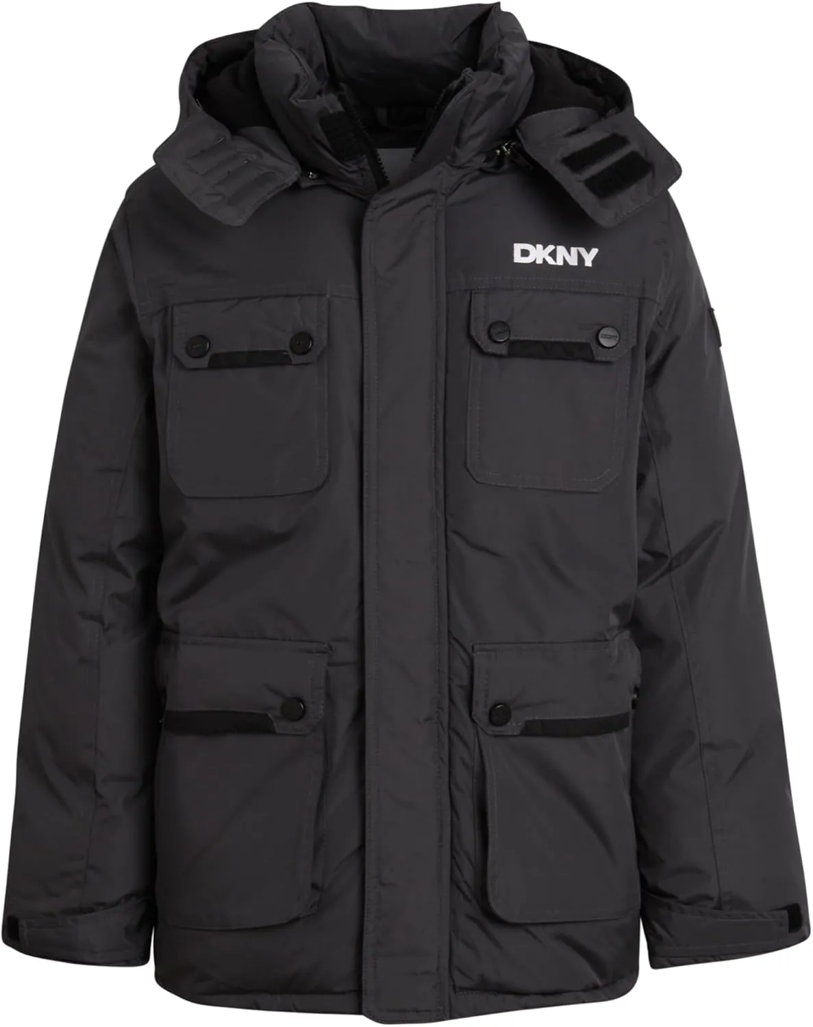 DKNY Boys' Winter Coat - Heavyweight Bomber Parka Jacket - Water Resistant Insulated Jacket for Boys (8-20)