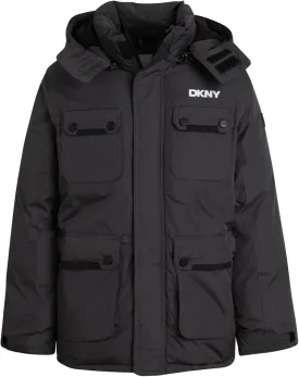 DKNY Boys' Winter Coat - Heavyweight Bomber Parka Jacket - Water Resistant Insulated Jacket for Boys (8-20)