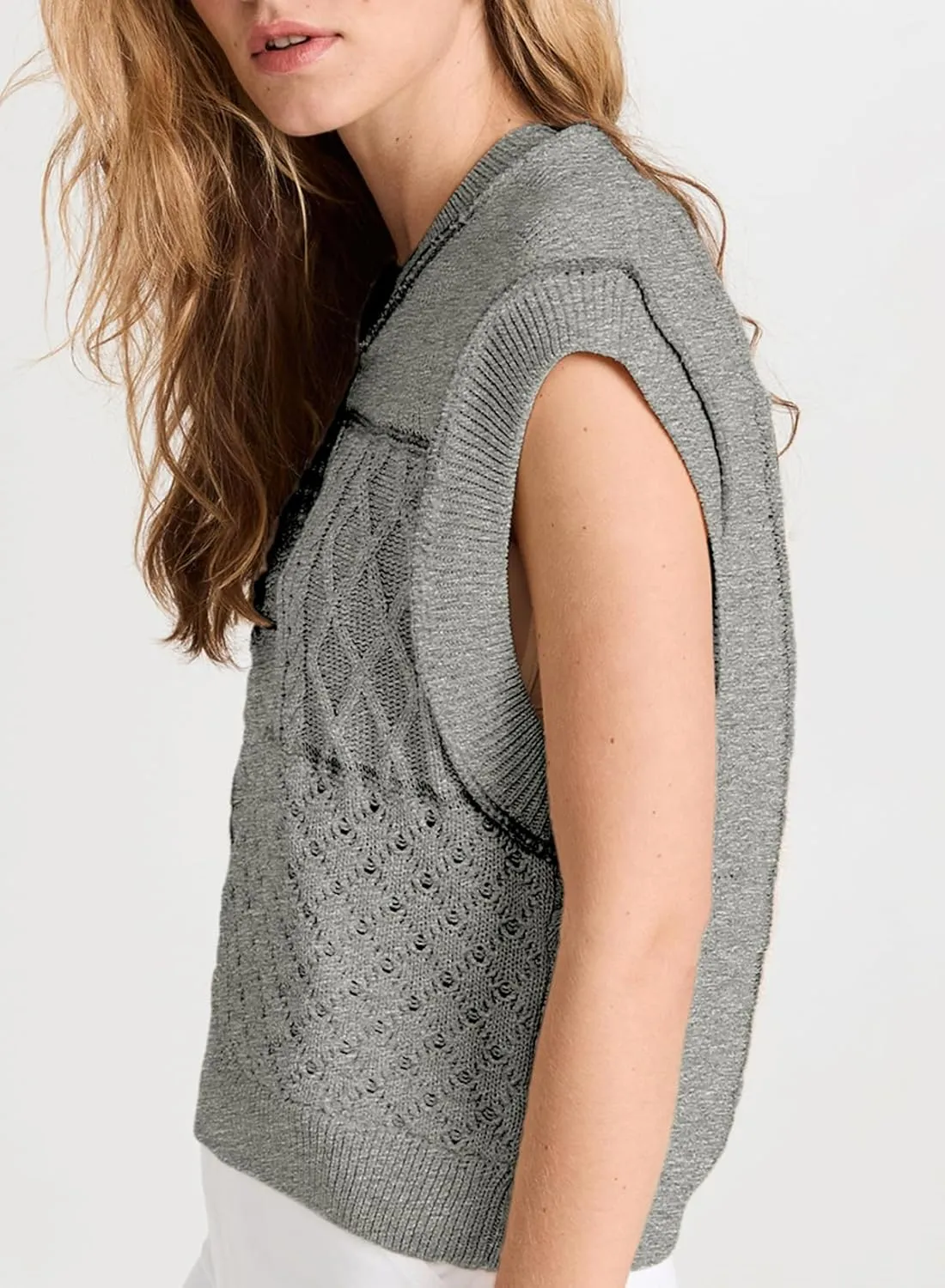 EVALESS Women's Sweater Vests Summer Cap Sleeve Crewneck Sleeveless Knitted Crochet Tops Trendy 2025