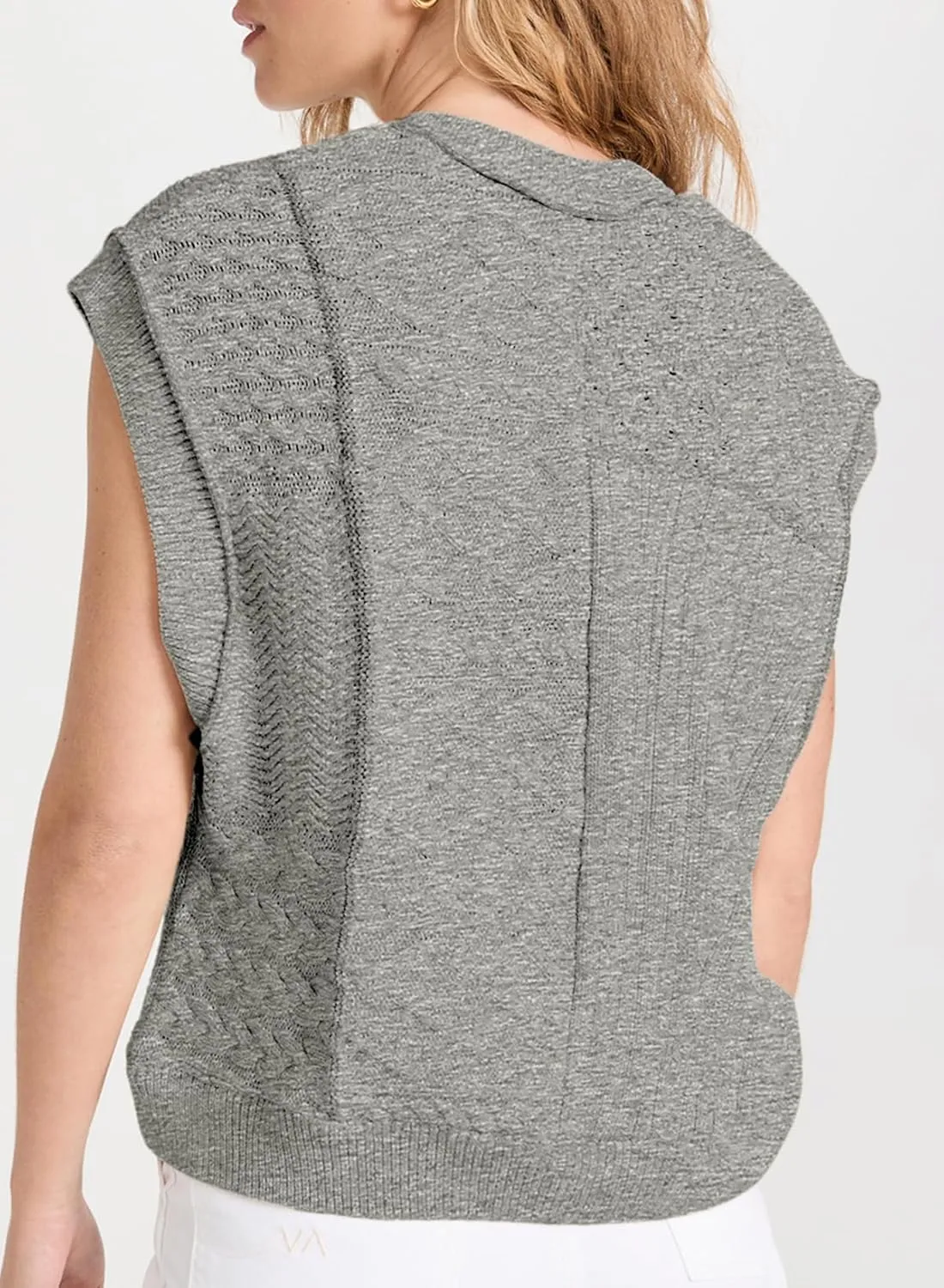 EVALESS Women's Sweater Vests Summer Cap Sleeve Crewneck Sleeveless Knitted Crochet Tops Trendy 2025