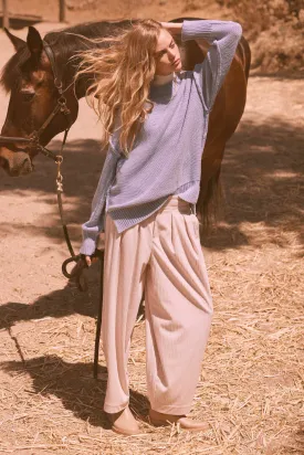 Into the Groove Pleated Wide-Leg Corduroy Pants