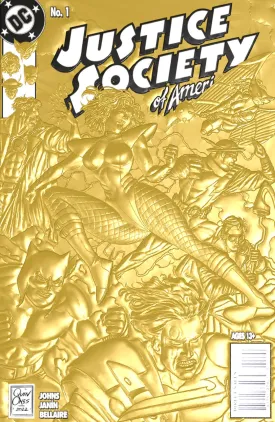 JUSTICE SOCIETY OF AMERICA #1 CVR C JOE QUINONES 90S COVER MONTH FOIL MULTI-LEVEL EMBOSSED CARD STOCK VAR