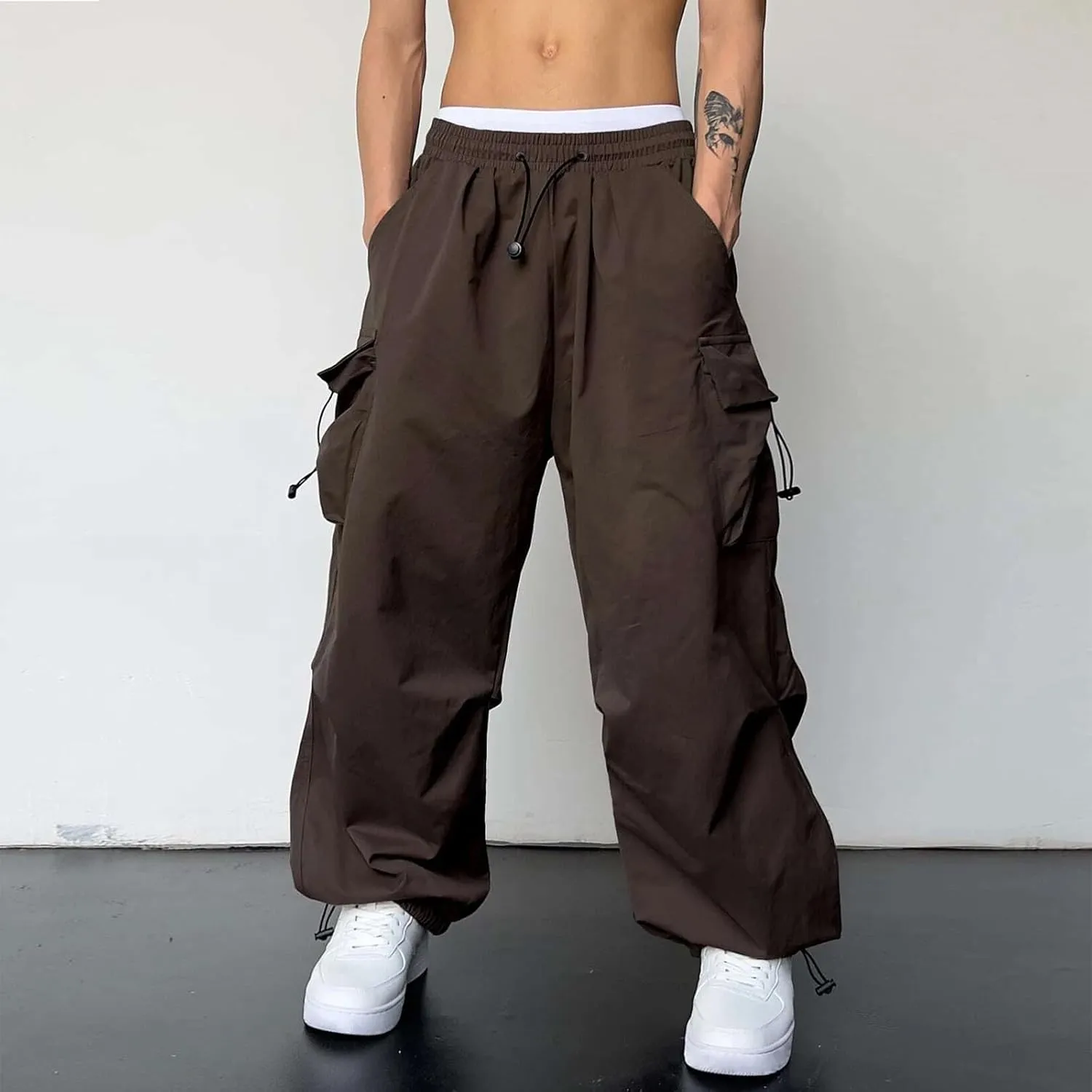 Men's Casual Cargo Sweatpants Waist Drawstring Joggers Hiking Workout Tactical Pants for Men with Pockets