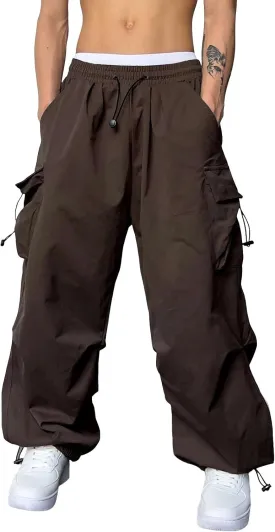 Men's Casual Cargo Sweatpants Waist Drawstring Joggers Hiking Workout Tactical Pants for Men with Pockets