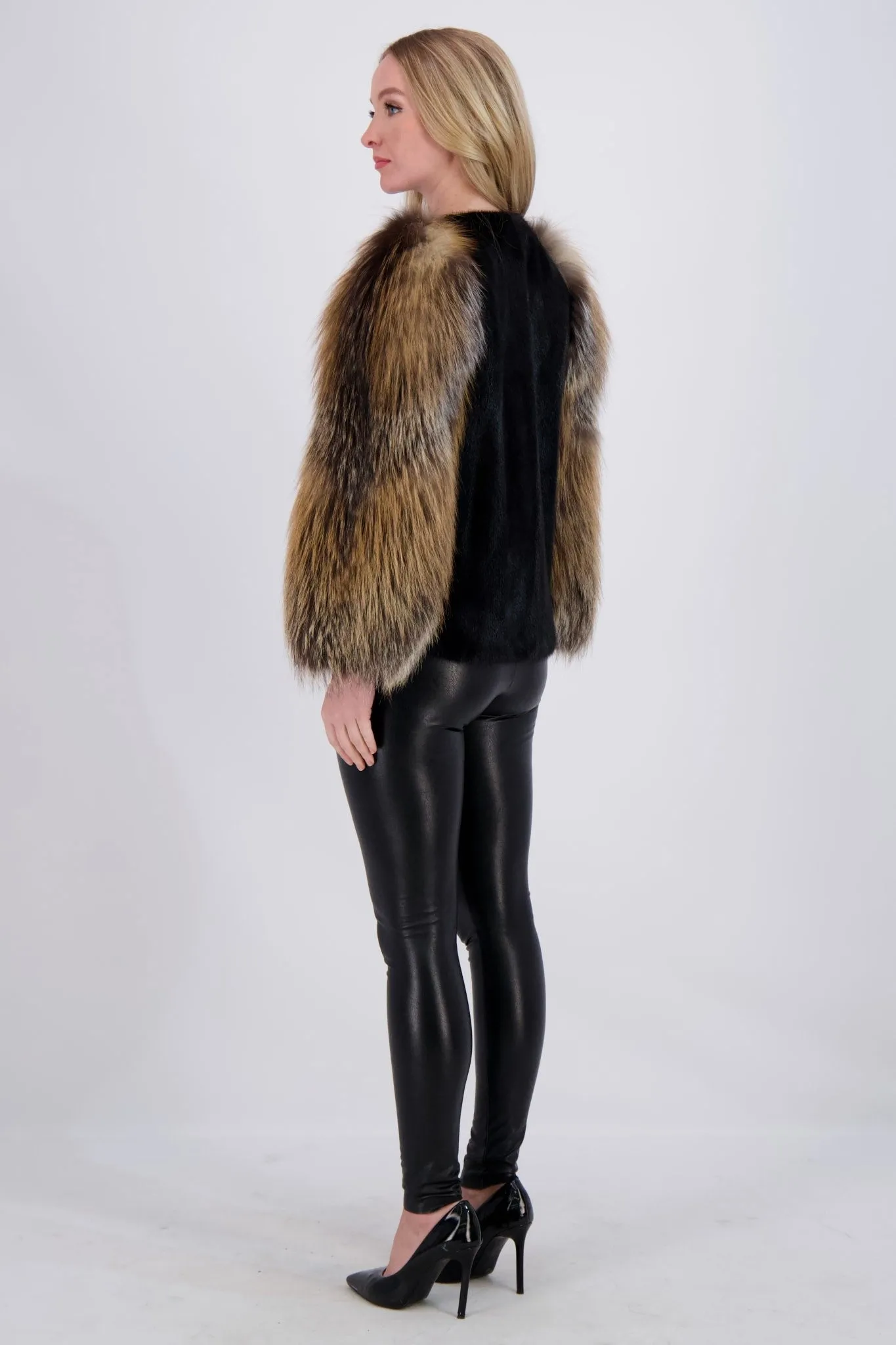 MINK JACKET WITH FOX SLEEVES