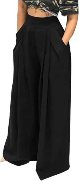 SHINFY Women's Stretchy Plus Size Wide Leg Palazzo Pants (S-3XL)