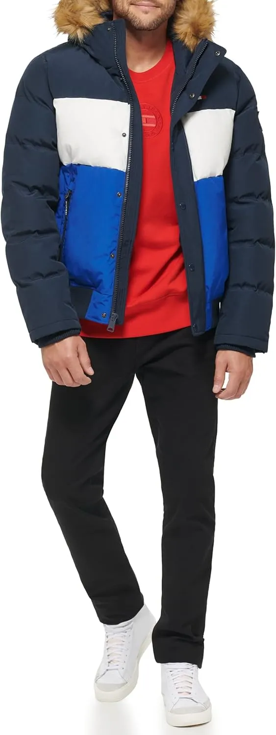 Tommy Hilfiger Men's Arctic Cloth Quilted Snorkel Bomber Jacket (Standard and Big & Tall)