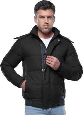 URBAN BUCK Mens Faux Fur Trimmed Hood Puffer Jacket Midweight Winter Down Windproof & Water Repellent Men Climbing Jackets