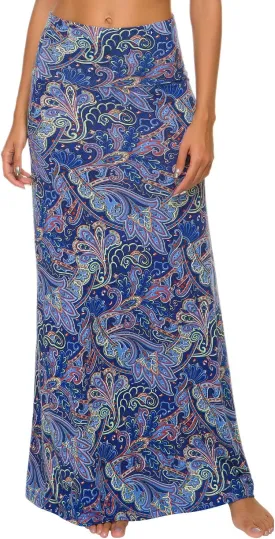 Women's Boho Flod Over Long Maxi Skirt Elastic High Waisted Long Skirts for Women