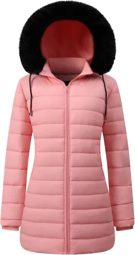 Women's Waterproof Long Puffer Jacket Thickened Down Jacket Warm Winter Coat