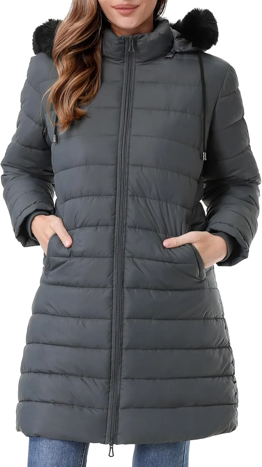 Women's Waterproof Long Puffer Jacket Thickened Down Jacket Warm Winter Coat