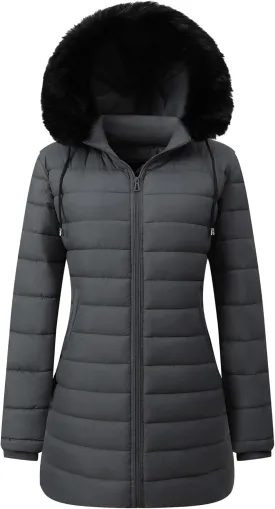 Women's Waterproof Long Puffer Jacket Thickened Down Jacket Warm Winter Coat