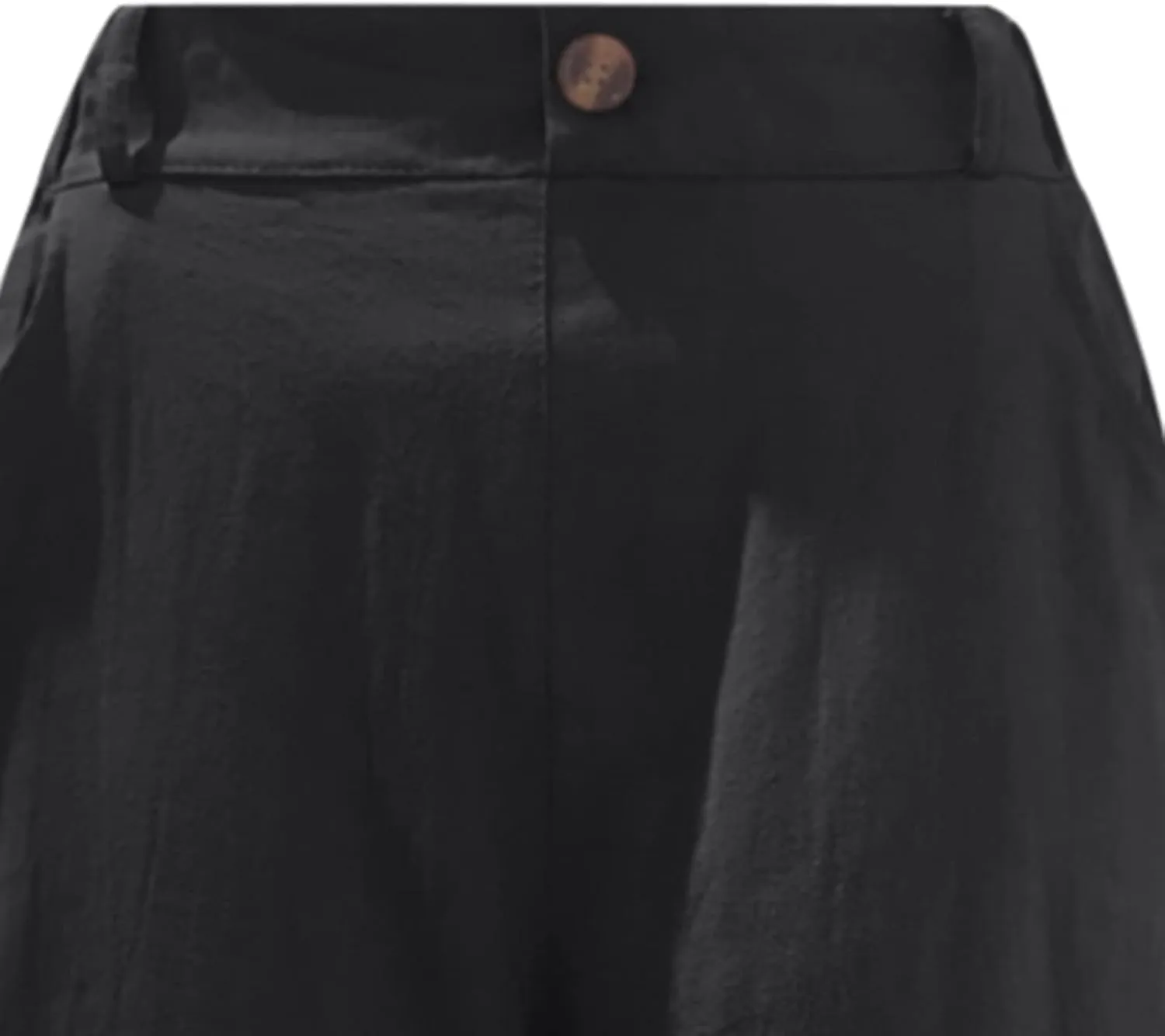XUNRYAN Capri Pants Women Casual Summer Elastic High Waist Linen Pants Loose Wide Leg Cargo Pants Crop Trouser with Pockets