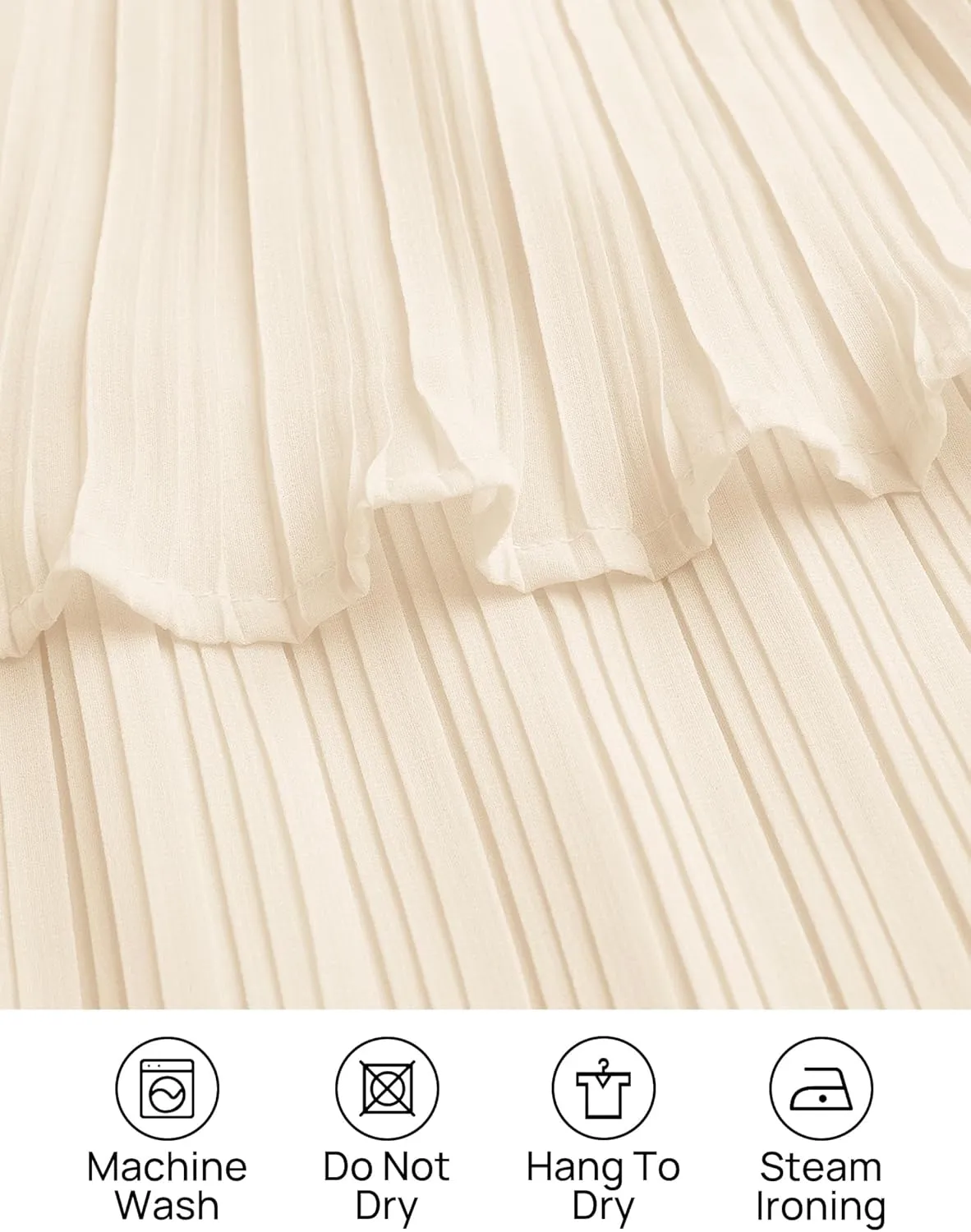 ZESICA Women's 2025 Long Sleeve Crew Neck Ruffle Tiered Layered Chiffon Flowy Swing Long Midi Dress